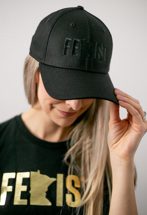 MnFem Black on Black Hat
