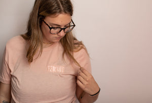 MnFem Monochrome Embroidered Blush Tee