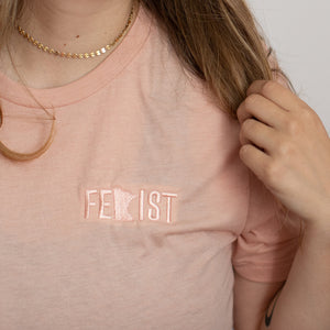 MnFem Monochrome Embroidered Blush Tee