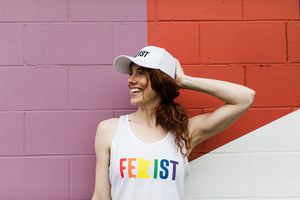 MnFem Black on White Hat